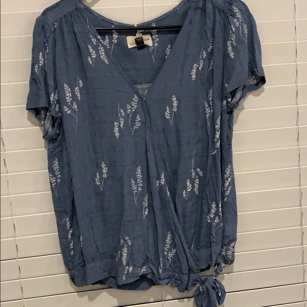 Blue wrap top